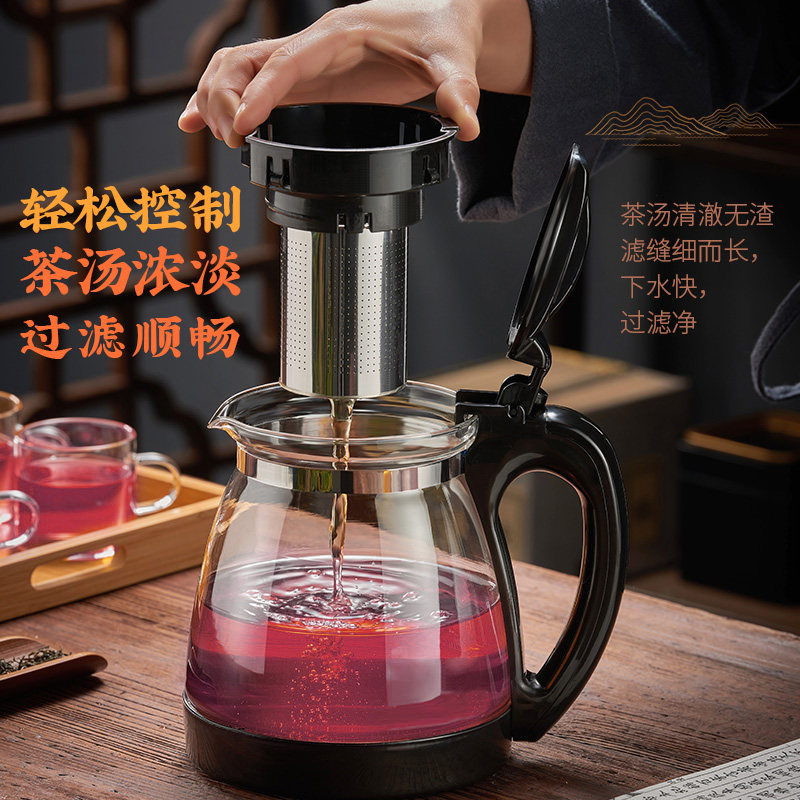 花茶壶玻璃养生泡玫瑰水果家用茶具套装过滤耐热单壶下午茶沏茶壶图片