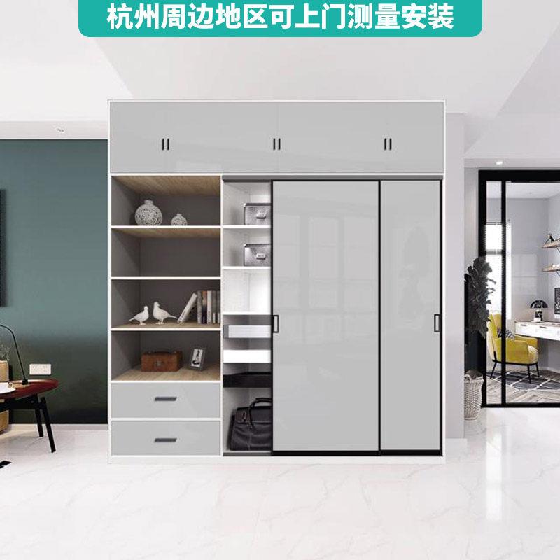 衣柜门推拉门高光板门定做北欧简约现代实木环保推拉滑动移门定制