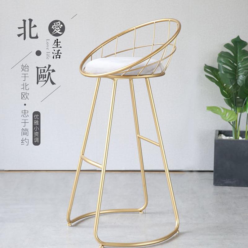 北欧吧椅吧台椅高脚凳吧台凳 家用现代简约高脚椅子靠背酒吧凳子