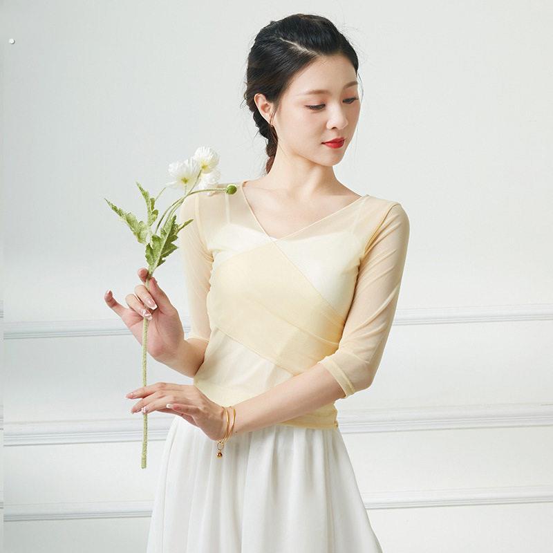 古典舞现代体韵舞蹈服装民族表演服装芭蕾舞中国舞蹈练习服上衣女