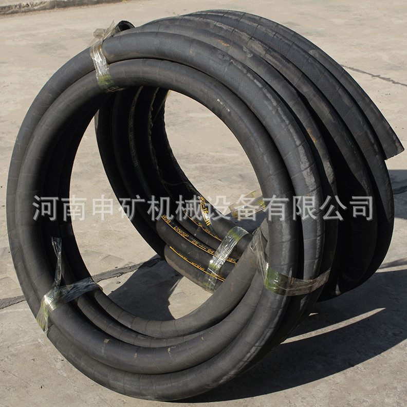 甄选矿用钢丝编制混凝土胶管 黑色喷砂橡胶管 &Phi;51 57喷浆机压胶