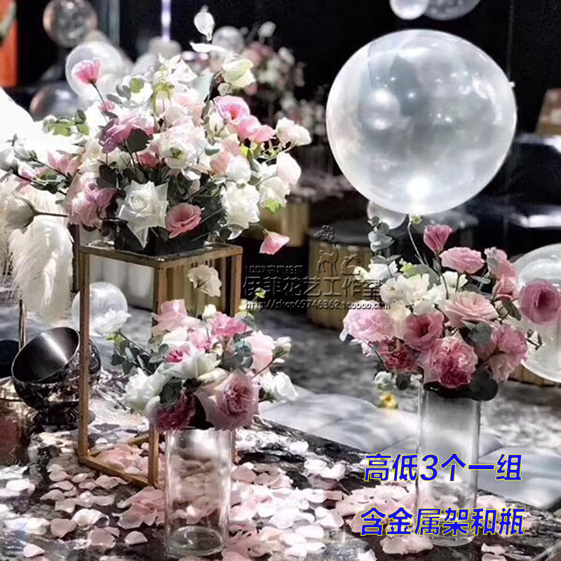 深圳桌花鲜花速递商务会议年会玻璃杯花VIP谈判桌签到台宴会茶歇