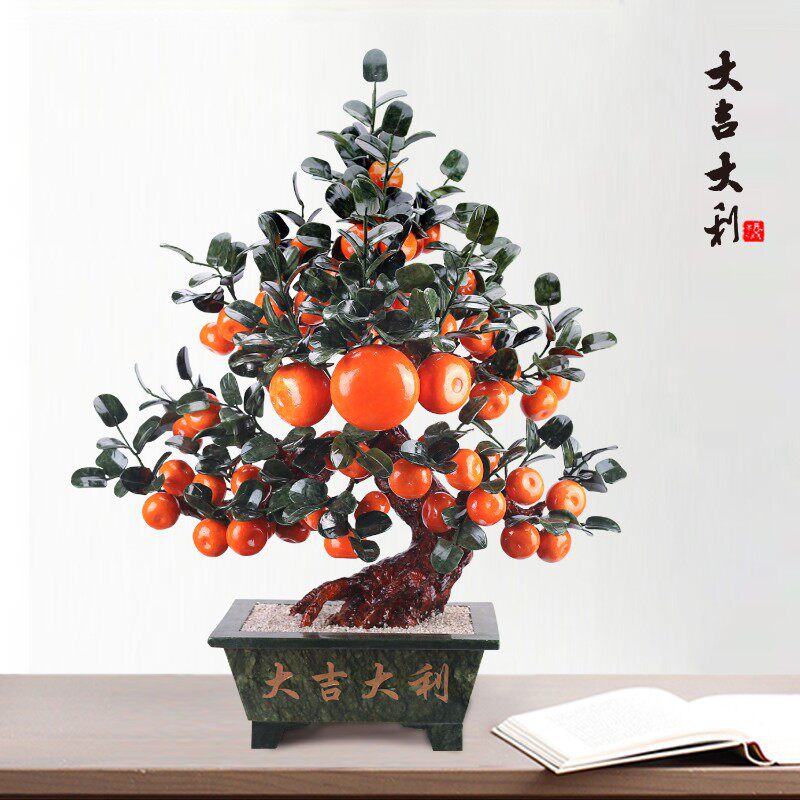 天然玉石盆景大型玉雕工艺品玉器客厅玄关地面茶几新中式大气摆件