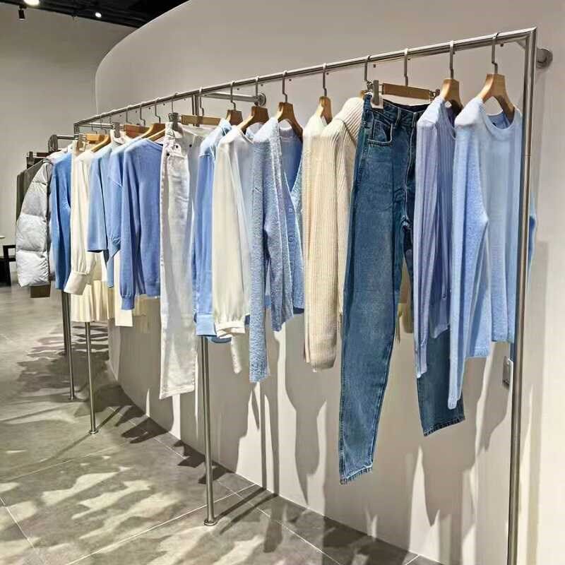 服装店衣服展示架上墙女装店专用货架婚纱店陈列架挂衣架子落地式