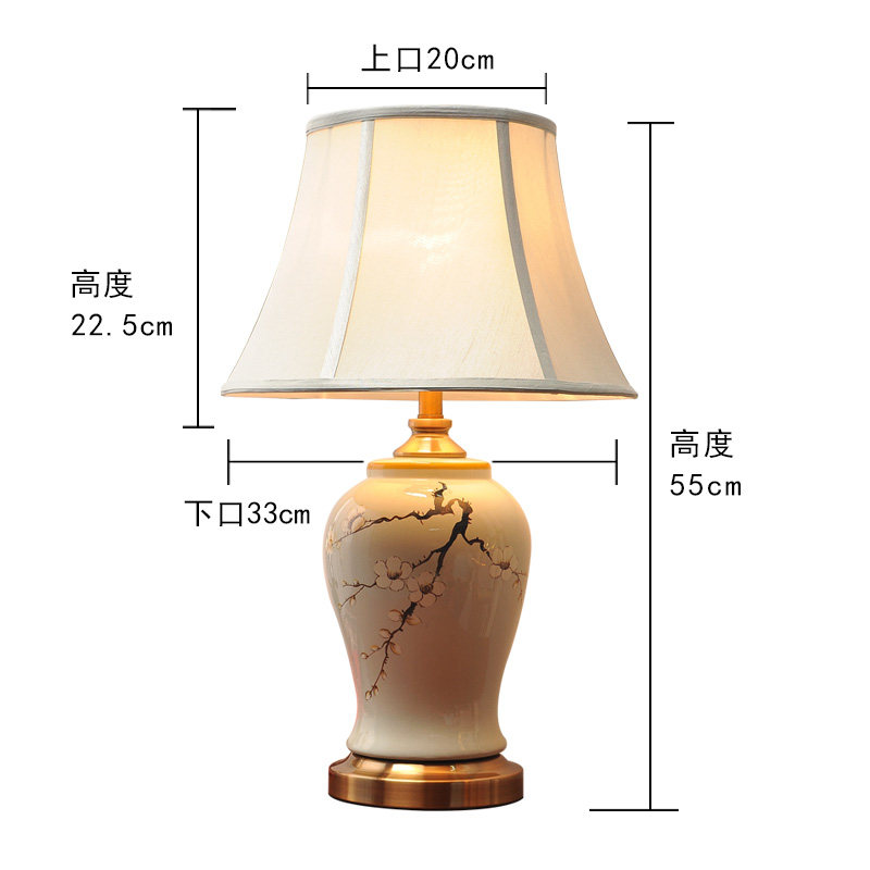 美式简约欧式台灯卧室床头柜灯创意房间温馨浪漫暖光陶瓷灯装饰