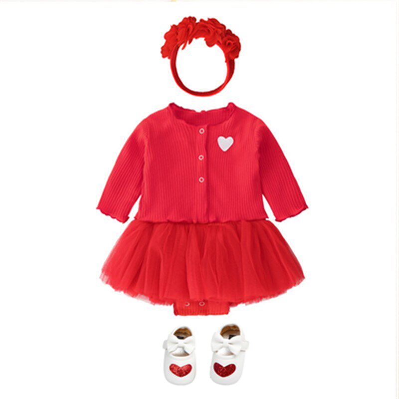 洋气婴儿衣服小公主裙子小女孩新生儿早秋季套装连衣裙分体两件套