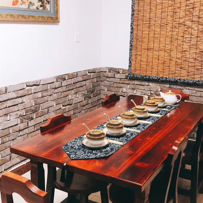 包邮碳化防腐桌椅户外公园酒吧饭店面馆咖啡快餐店实木餐桌椅组合