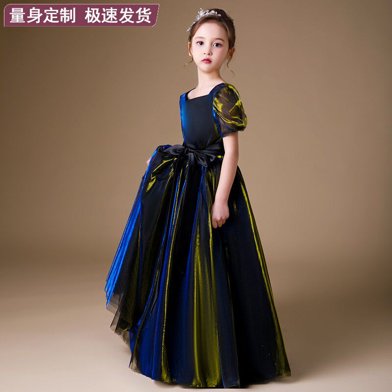女大童主持人艺考舞台演出钢琴小提琴晚礼服儿童长笛指挥公主长裙