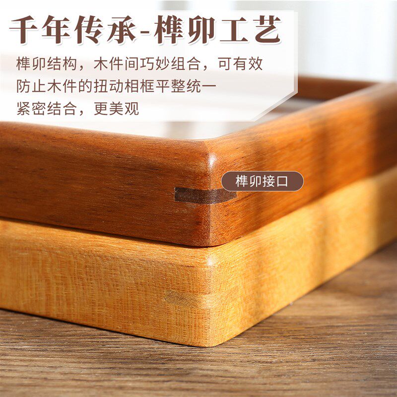 实木榫卯相框摆台黑胡桃柚木圆角画框情侣钱币收藏框相片100元相