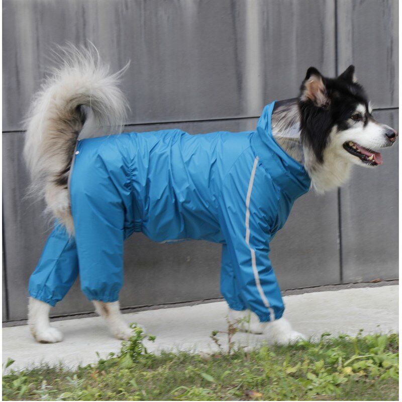 阿拉斯加包尾罩尾中型犬雨衣大型犬全包大狗狗四脚防水雨披拉炼款