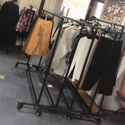 服装工作室挂衣架家用晾衣杆镀锌管水管龙门架直播服装架落地带轮