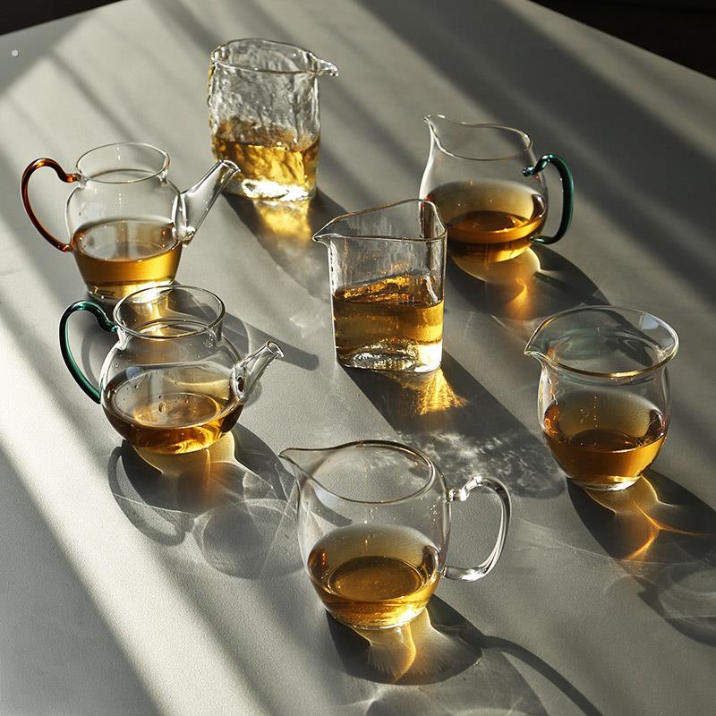日式手工大号玻璃简约加厚耐热透明公道杯匀杯分茶器功夫茶具茶海