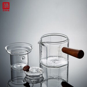 圣裔堂侧把耐高温玻璃茶壶加厚锤纹泡茶器过滤花茶煮茶壶家用茶具