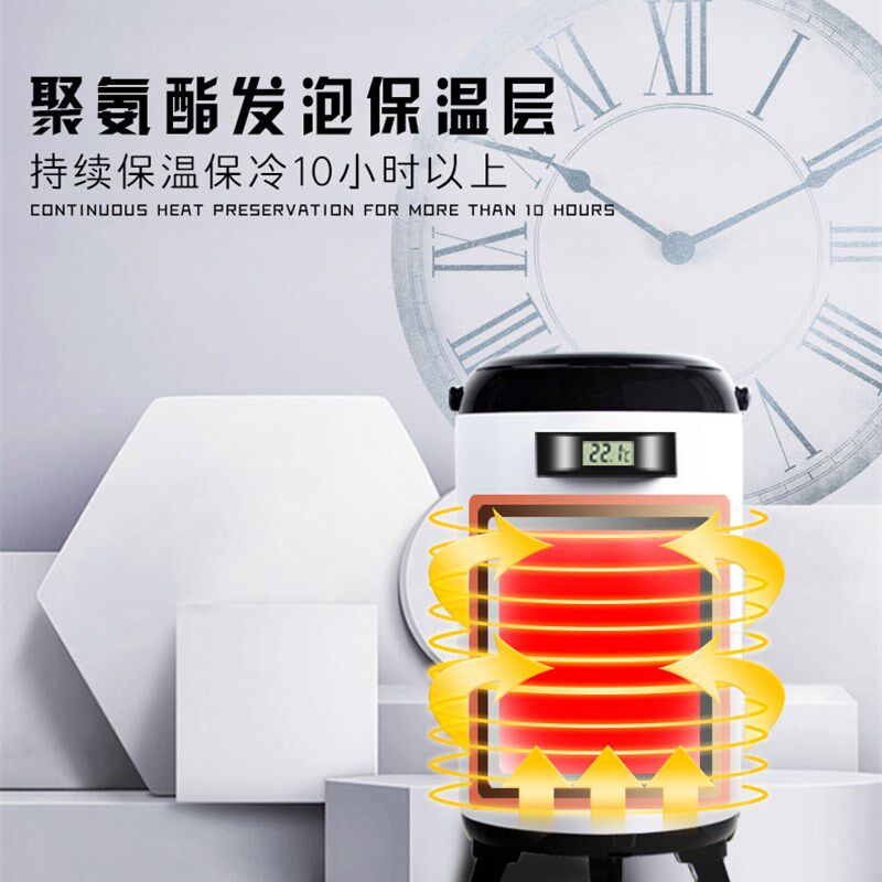 不锈钢奶茶保温桶商用大容量保冷双层豆浆饮料带温度计