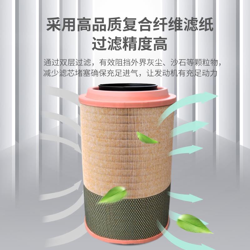适配重汽豪沃A7T7H发动机空气滤芯豪沃汕德卡K2841空气滤清器滤格