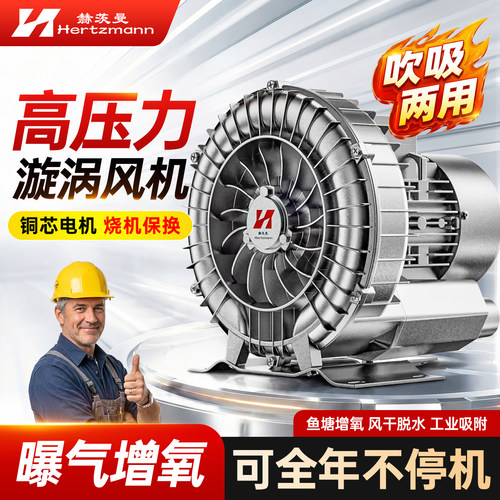 高压漩涡风机气泵强力旋涡工业除尘大功率吸料鼓风机离心风机