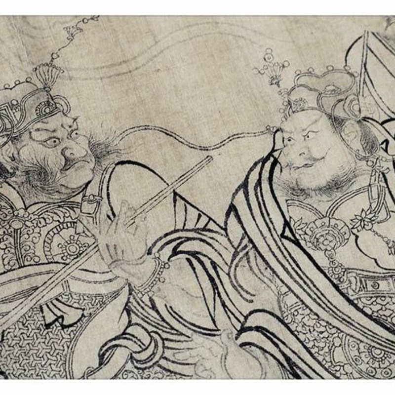 国画朝元仙仗图原作1复制绢布装饰画佛画人物画客厅画山水挂画