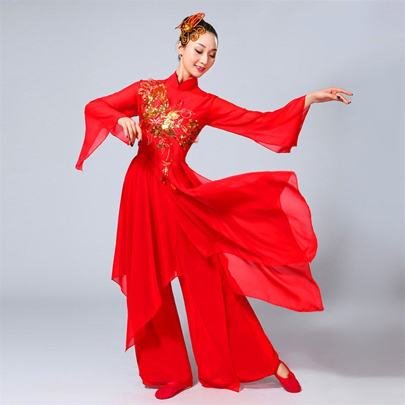 跳广场舞服装女新款套装2021中老年中国风秧歌舞蹈服扇子舞演出