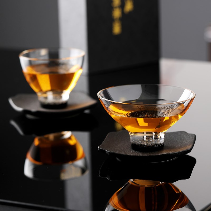 新羽手工耐高温玻璃功夫茶具品茗杯主人杯 高端纯手工吹制个人杯
