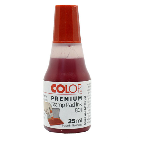 COLOP刻乐圃801回墨印章专用印油红色黑色蓝色翻斗章印台补充液