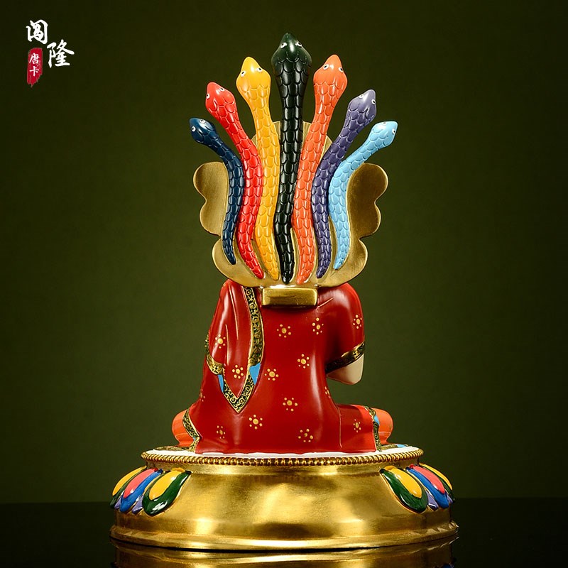 闯隆家居摆件手工彩绘《龙树菩萨》铜像室内桌面工艺装饰品摆件