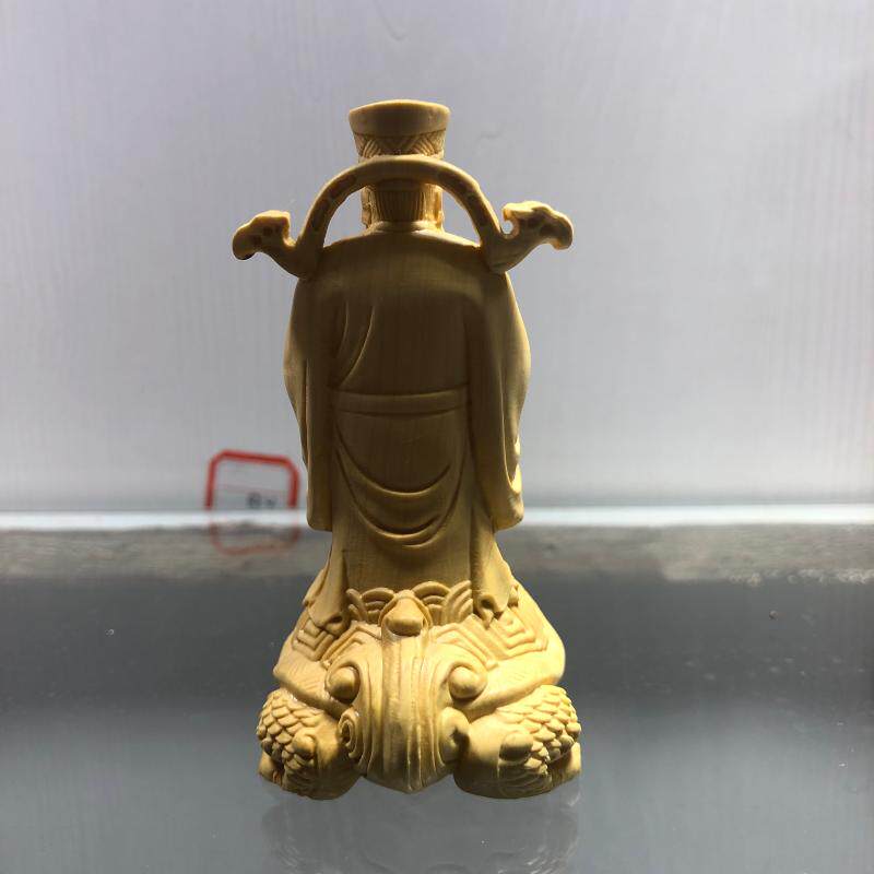 黄杨木雕刻龙龟运财爷送财招财手把件家居开业送礼饰品实木文财神