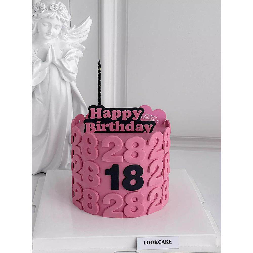 网红新款数字生日翻糖切模蛋糕装饰英文生日快乐甜品烘焙模具