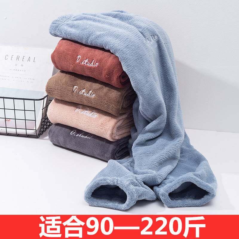 暖暖裤居家珊瑚绒睡裤子男女士秋冬加绒加厚束脚宽松加肥加大加长