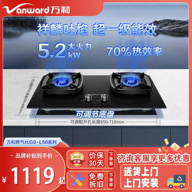 万和定时双灶5.2KW大火力燃气灶图片