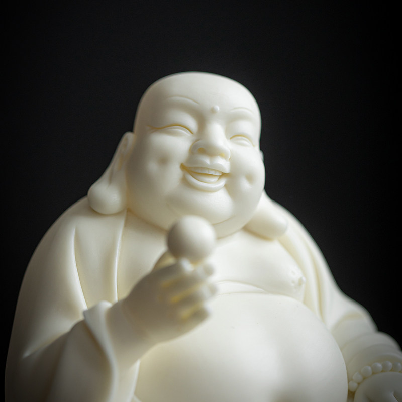 久造陶瓷大肚弥勒佛摆件家居客厅桌面创意笑佛工艺品车载汽车饰品