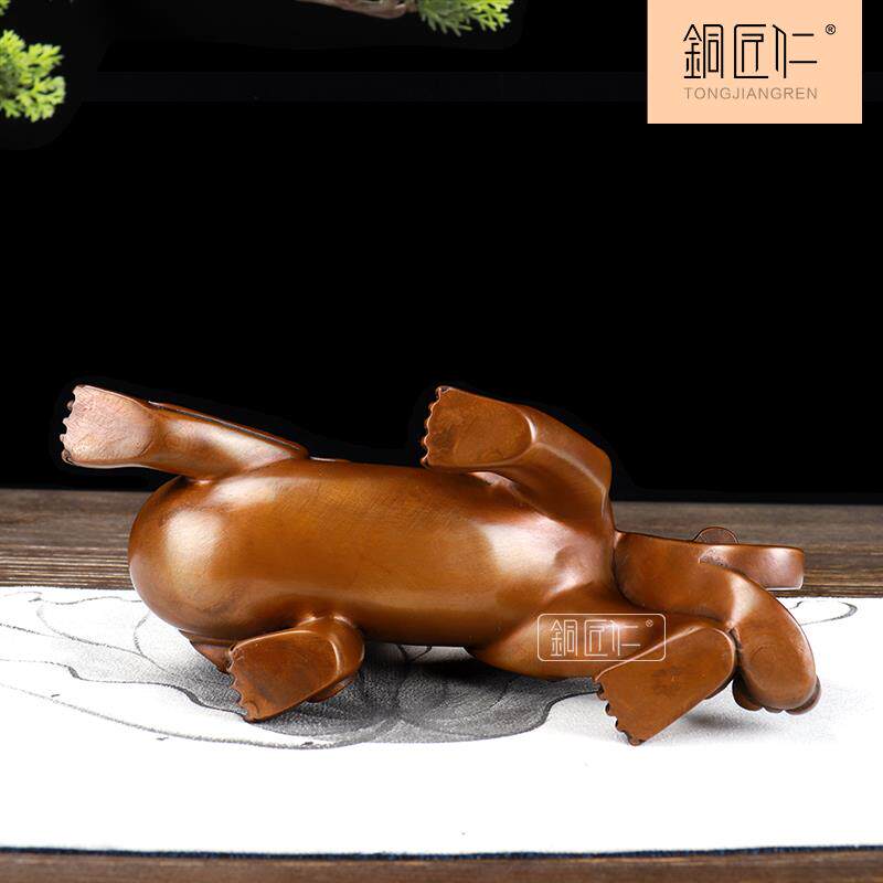 铜匠仁紫铜一对公母瑞兽貔貅家居装饰品客厅玄关办公室工艺品摆饰