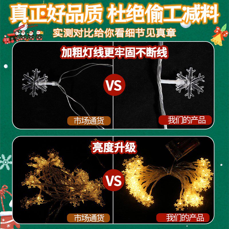 圣诞节装饰品挂件彩灯圣诞树氛围灯带led灯条发光雪花灯场景布置