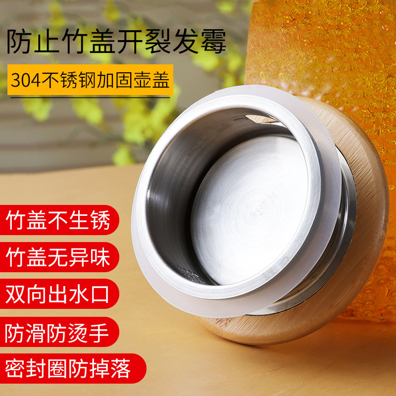 冷水壶家用耐高温玻璃水壶耐热防爆锤纹茶壶大容量水杯套装凉水壶