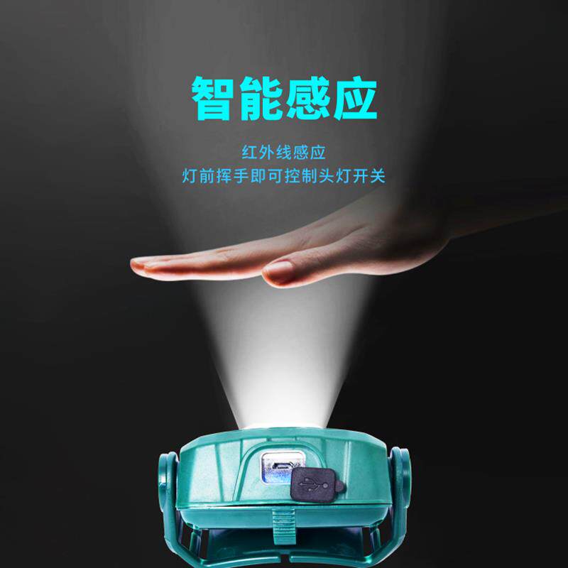 立视LED头灯智能感应防水头戴式工作灯维修灯汽修灯夜钓捕鱼矿灯