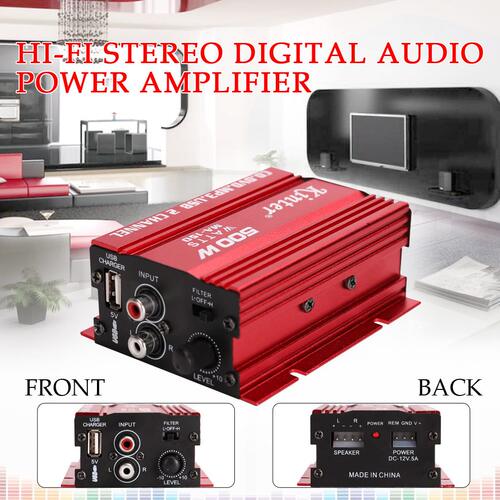 甄选kinter金特MA-150铝壳DC12V 2.0声道迷你功放汽车影音