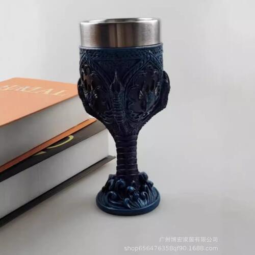 甄选外贸原龙爪脚杯3D立体翼龙飞龙龙爪脚杯不锈钢内胆红酒杯