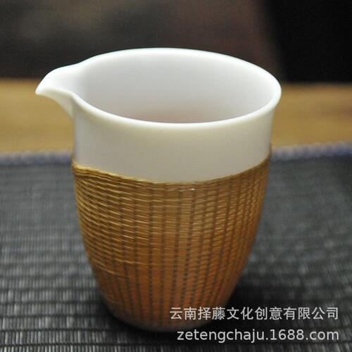 甄选非遗竹丝扣瓷德化羊脂白玉瓷盖碗家用公室主人杯品茗杯茶具套