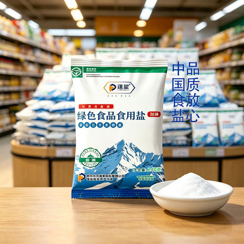 精制食盐 食用盐加碘井矿盐240g袋装健康纯净自然深井矿盐a8