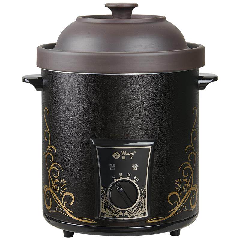 万锅WD-88紫砂锅红陶电砂锅商用大容量煮粥煲汤锅家能智用炖宇10L