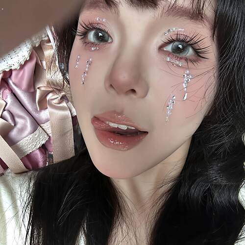 万圣节妆容脸贴！破碎感仙女落泪眼下泪滴碎钻拍照出片神器小道具