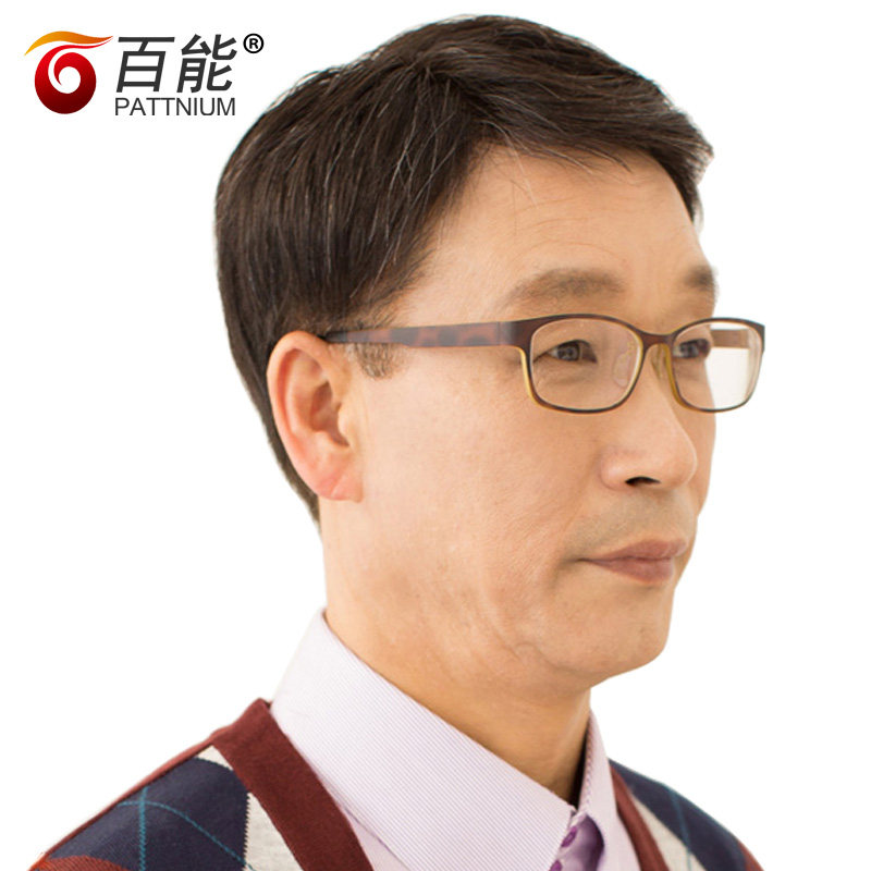 中老年男士花白款假发男款短发灰花白短直发整顶假发套逼真透气款