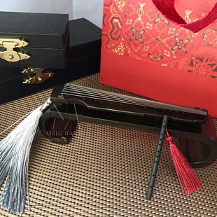 迷你古琴模型摆件檀木手工木质蓝忘机陈情令琴笛组合挂饰中国传统