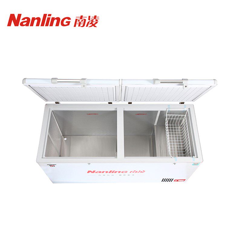 南凌商用卧式冰柜双门冷藏冷冻418升大容量展示冰柜顶开式