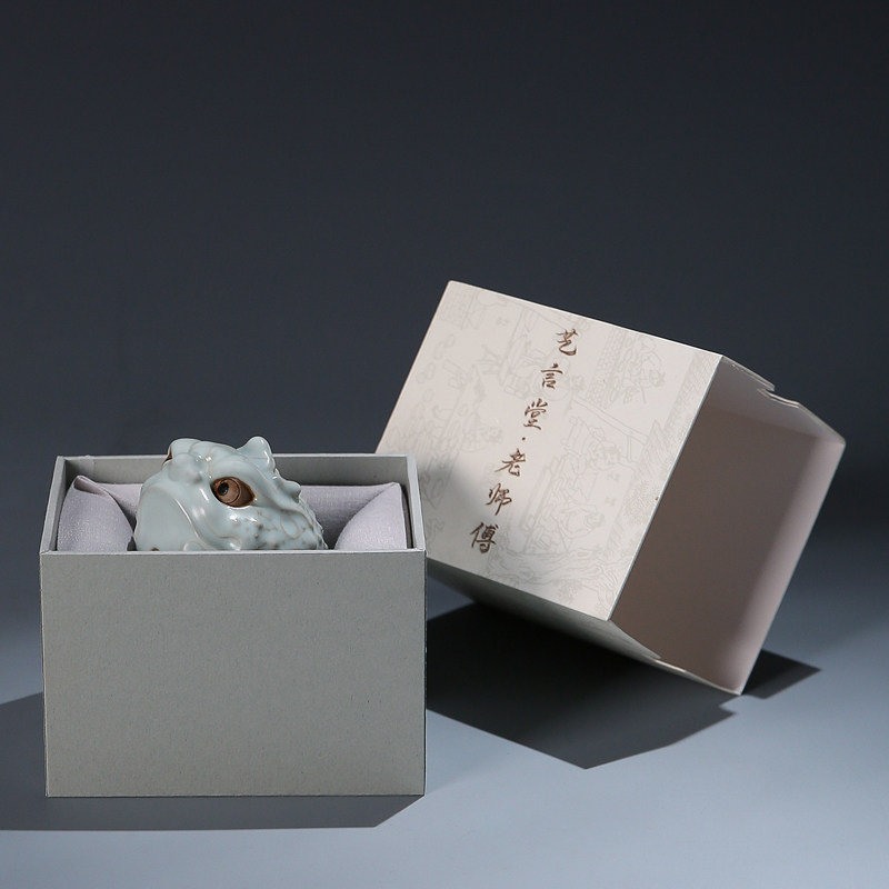 新品金蟾汝窑茶宠摆件精品茶盘可养金丝转动小茶艺玩茶桌茶台配件