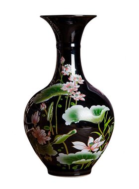 甄选景德镇陶瓷器小花摆件客厅插花中式家居电视柜装饰品工艺品狄