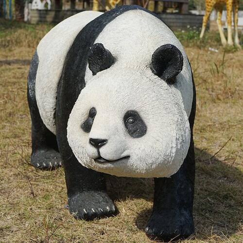 甄选户外仿真大熊猫摆件动物雕塑玻璃钢景观花园公园草坪别墅院子