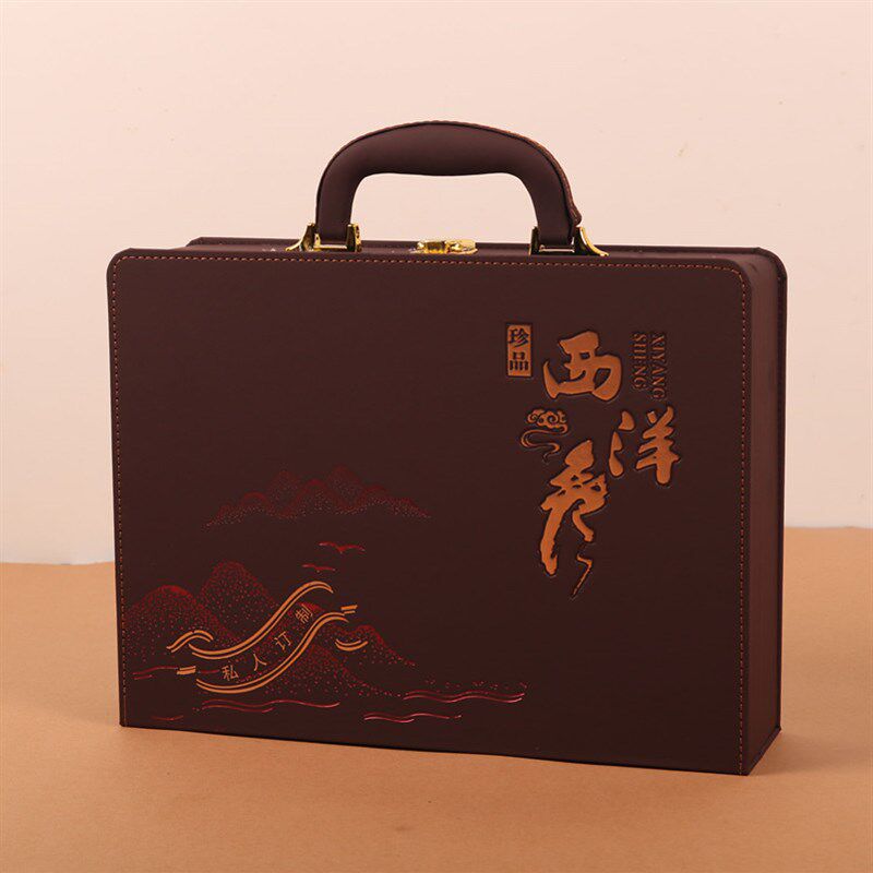 新品 150-250参西洋滋包装盒皮盒子花旗参礼品盒克补品礼盒空盒子
