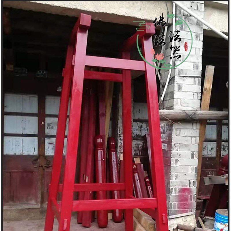 寺庙景区祠堂警钟铜钟铁钟木架钟锤可定制喇叭型冬瓜型架子
