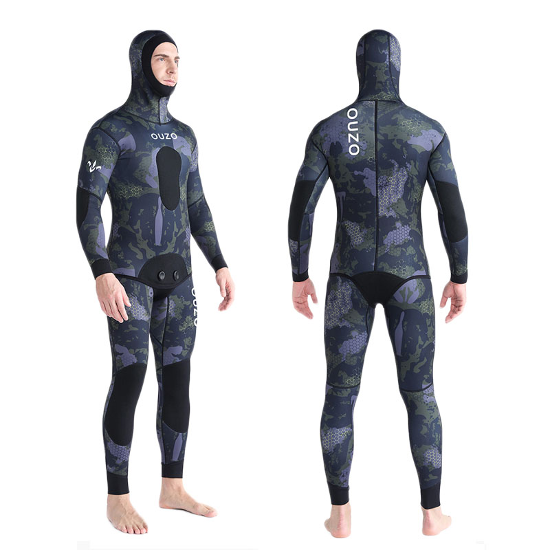 潜水服男1.5/3/5mm猎鱼服保暖分体湿衣渔猎浮潜服7MM半干式自由潜