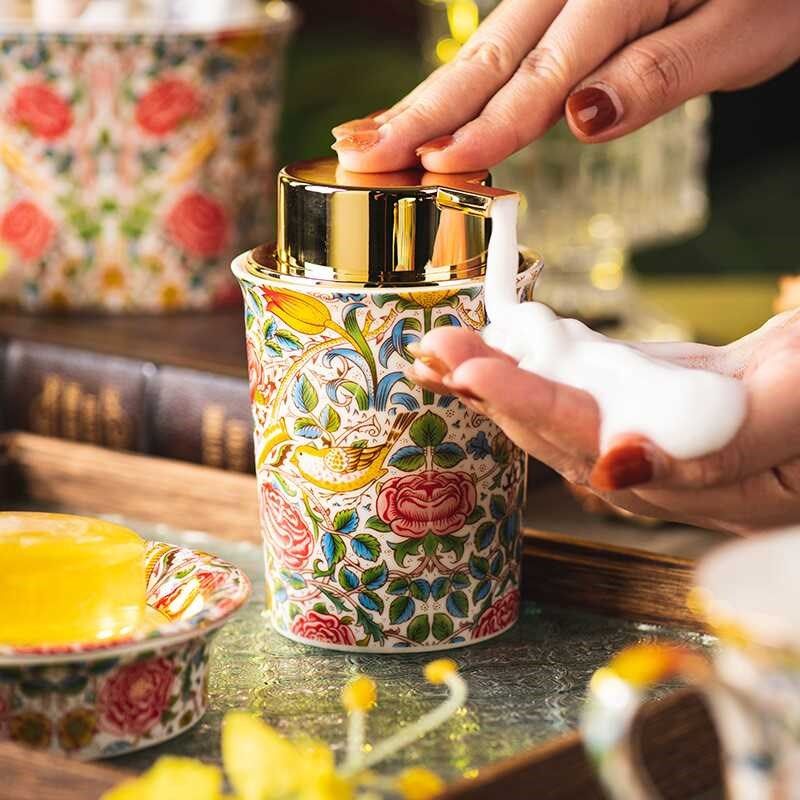泡沫洗手液瓶子轻奢陶瓷慕斯起泡器乳液分装瓶空瓶打泡器按压起泡